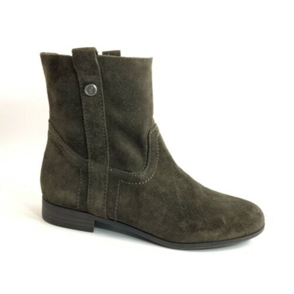 Frye & Co Suede Bootie Green Pull-on 8 - Picture 2 of 11